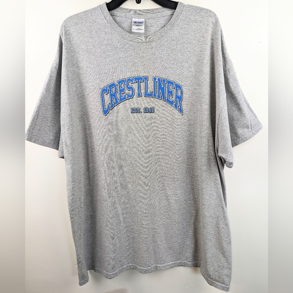 Gildan Crestliner Logo Men's T-shirt Gray 2XL - Picture 1 of 9